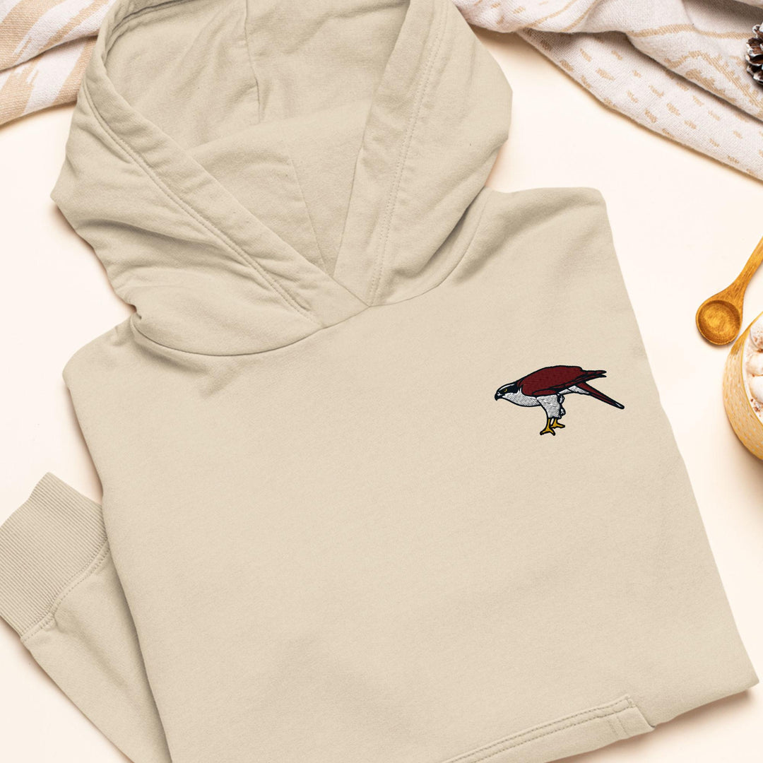 Eurasian Goshawk Embroidered Hoodie: Heavy Blend Cotton-Poly, Unisex Fit