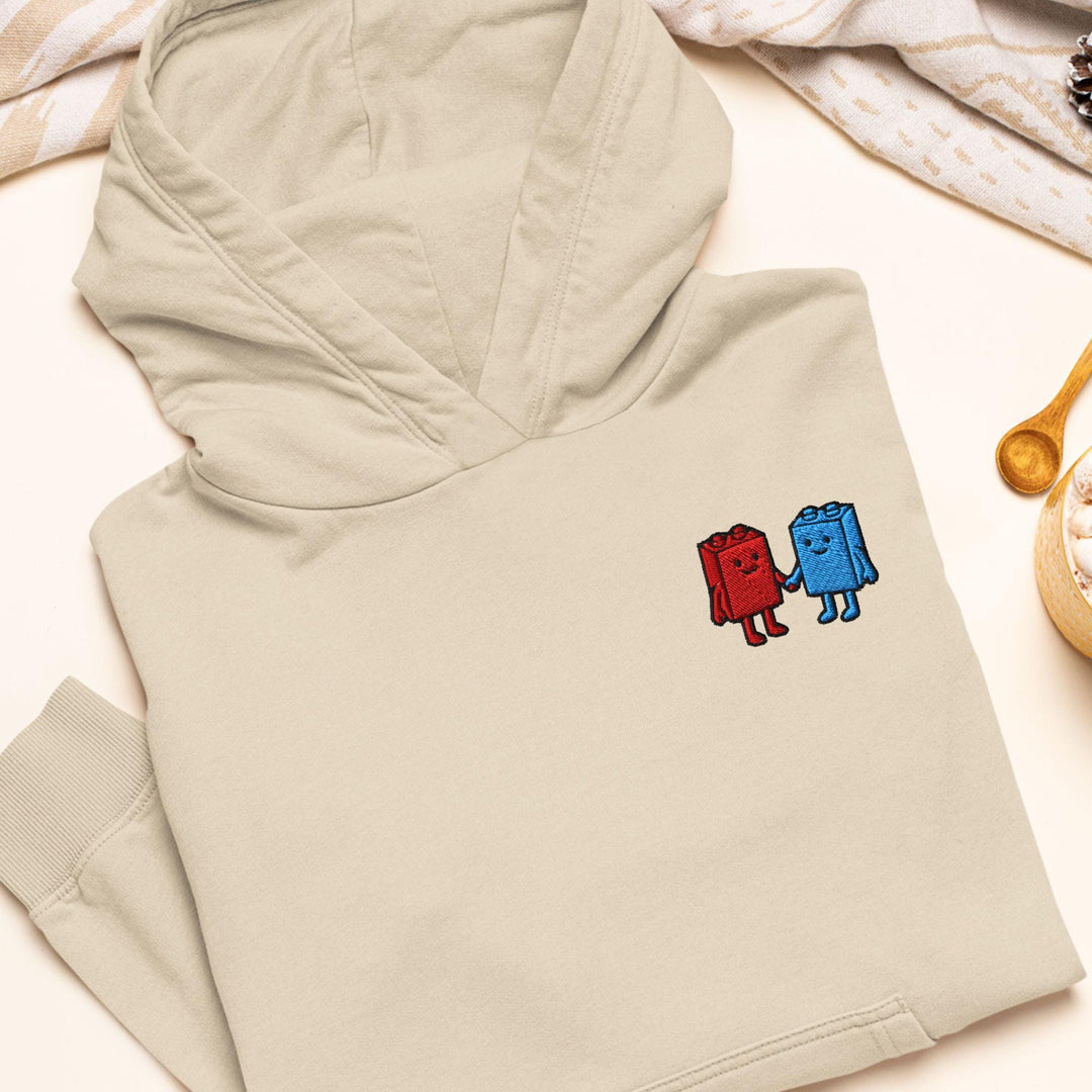 Best Friend Toy Blocks Embroidered Hoodie: Heavy Blend Cotton-Poly, Unisex Fit