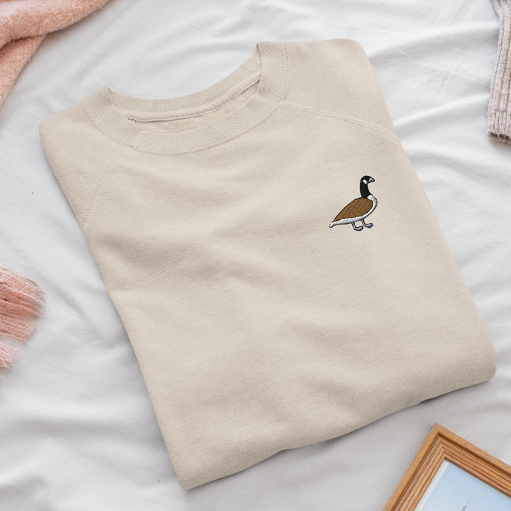 Branta Canadensis Canadian Waterfowl Embroidered Crewneck Sweatshirt: Cotton Blend, Unisex Fit