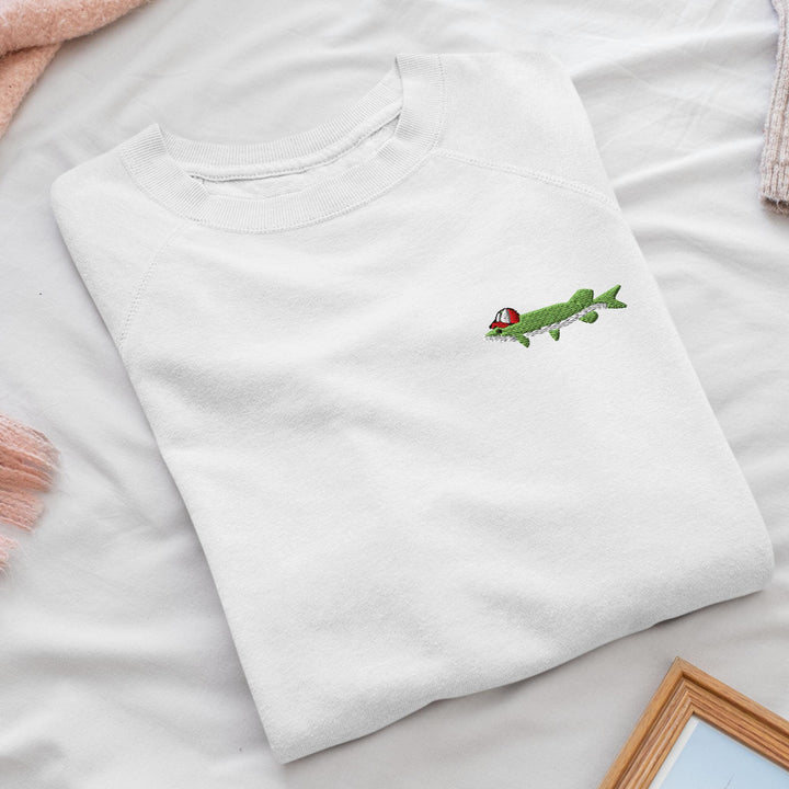 Northern Pike Embroidered Crewneck Sweatshirt: Cotton Blend, Unisex Fit