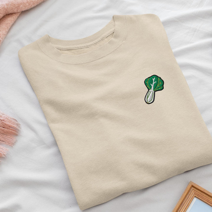 Bok Choi Embroidered Crewneck Sweatshirt: Cotton Blend, Unisex Fit