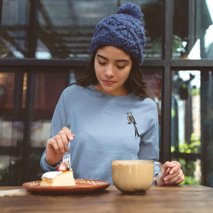 Oklahoma Scissortail Embroidered Crewneck Sweatshirt: Cotton Blend, Unisex Fit