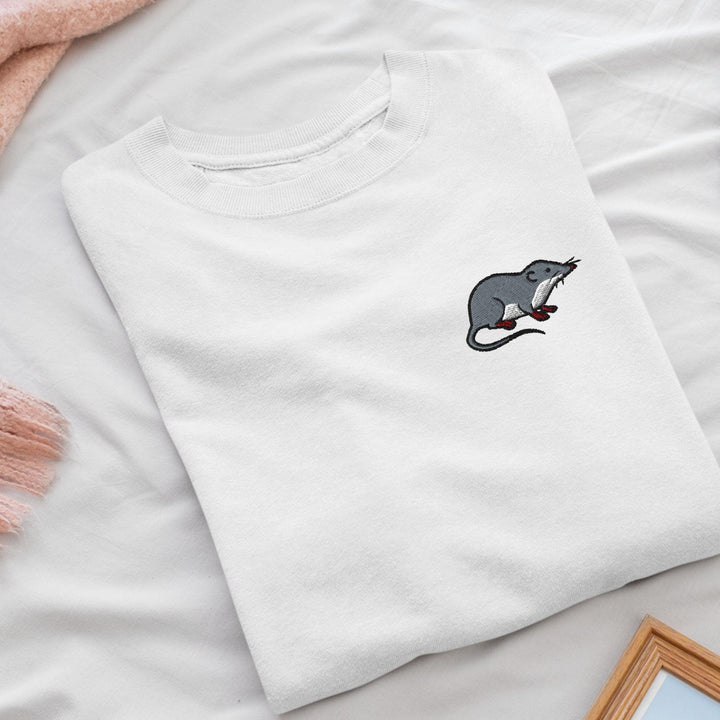 American Water Shrew (Sorex palustris) Embroidered Crewneck Sweatshirt: Cotton Blend, Unisex Fit