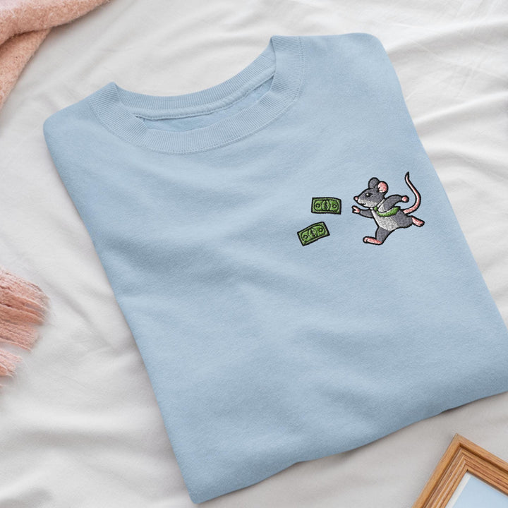 Rat Race Embroidered Crewneck Sweatshirt: Cotton Blend, Unisex Fit