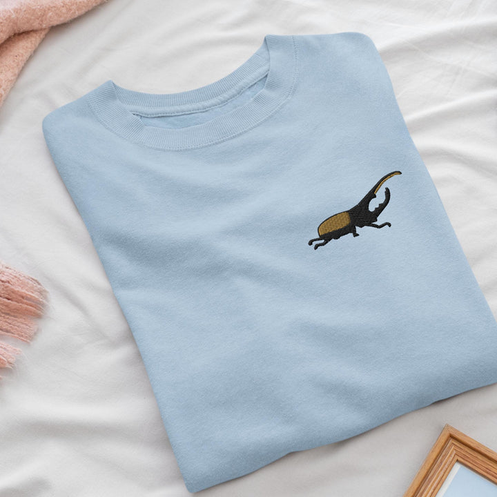 Hercules Beetle Embroidered Crewneck Sweatshirt: Cotton Blend, Unisex Fit