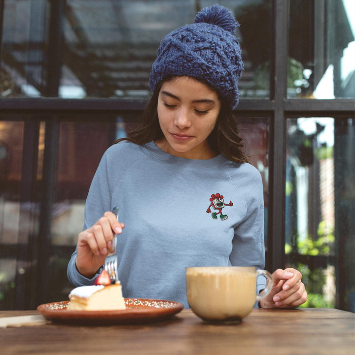 Retro Christmas Gift Wrapped Box Embroidered Crewneck Sweatshirt: Cotton Blend, Unisex Fit