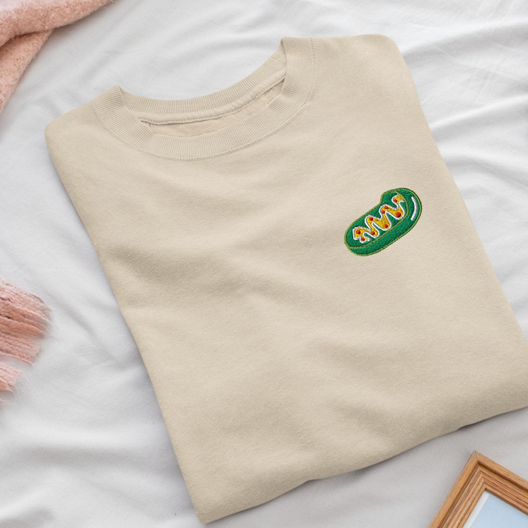 Mitochondrion Embroidered Crewneck Sweatshirt: Cotton Blend, Unisex Fit