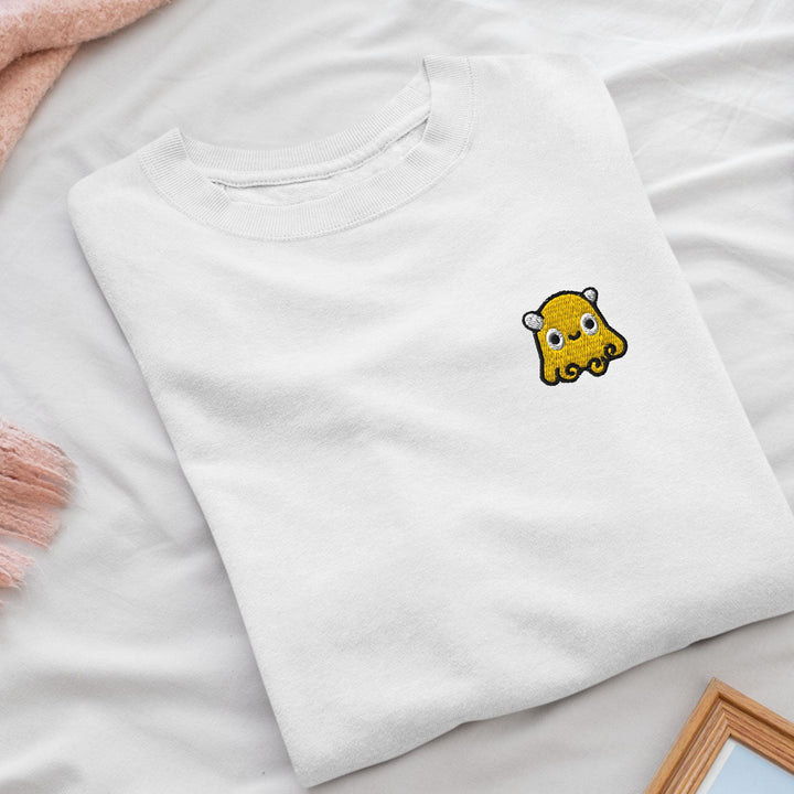 Dumbo Octopus Embroidered Crewneck Sweatshirt: Cotton Blend, Unisex Fit