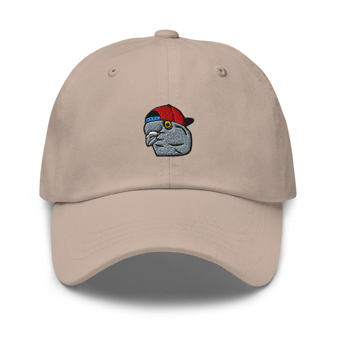 Scumbag Pigeon Embroidered Dad Cap: Chino Cotton Twill Adjustable Unisex Hat