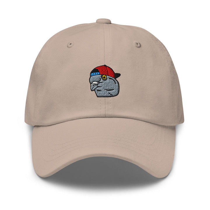 Scumbag Pigeon Embroidered Dad Cap: Chino Cotton Twill Adjustable Unisex Hat