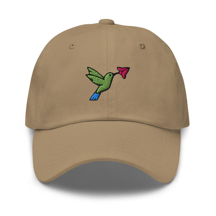 Hummingbird Embroidered Dad Cap: Chino Cotton Twill Adjustable Unisex Hat