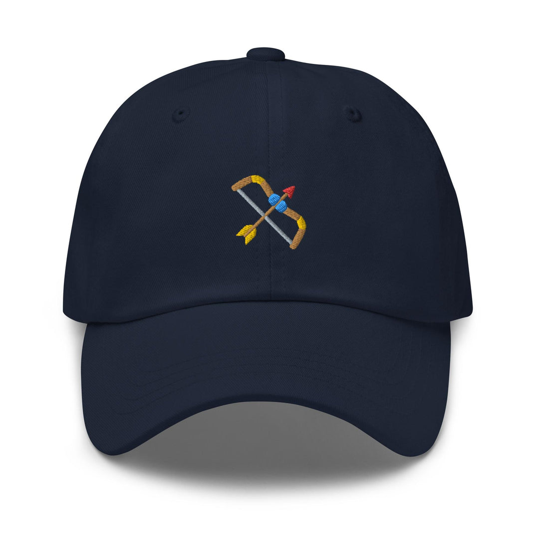 Archery Bow and ArrowEmbroidered Dad Cap: Chino Cotton Twill Adjustable Unisex Hat