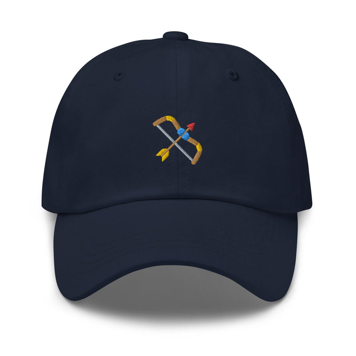 Archery Bow and ArrowEmbroidered Dad Cap: Chino Cotton Twill Adjustable Unisex Hat