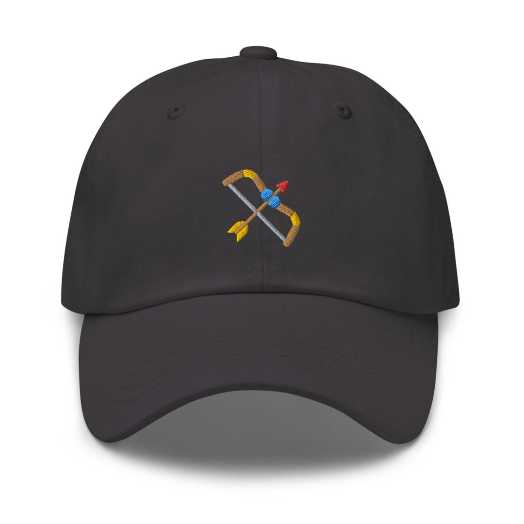 Archery Bow and ArrowEmbroidered Dad Cap: Chino Cotton Twill Adjustable Unisex Hat
