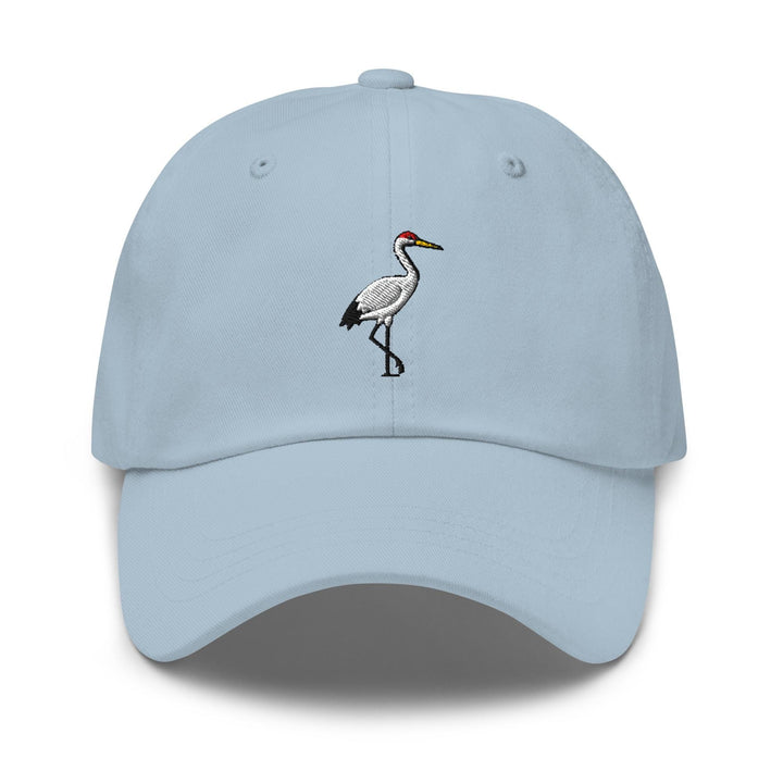 Crane Bird Embroidered Dad Cap: Chino Cotton Twill Adjustable Unisex Hat