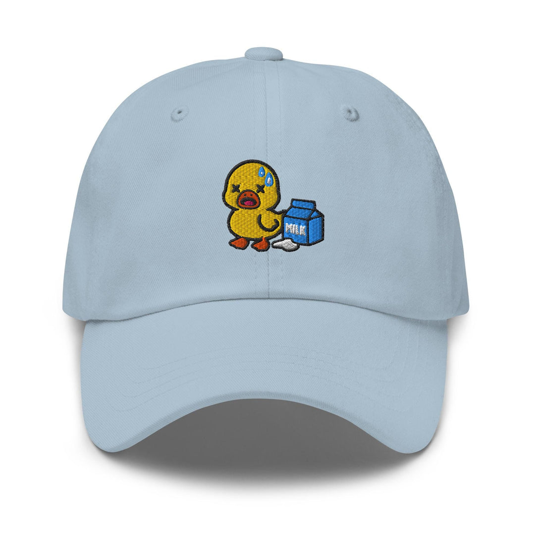 Lactose Intolerant Duck Embroidered Dad Cap: Chino Cotton Twill Adjustable Unisex Hat