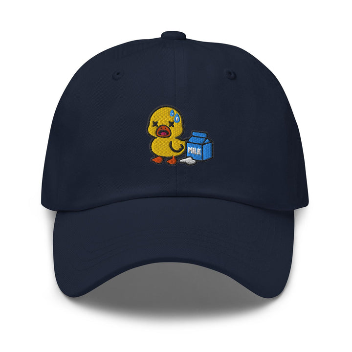 Lactose Intolerant Duck Embroidered Dad Cap: Chino Cotton Twill Adjustable Unisex Hat