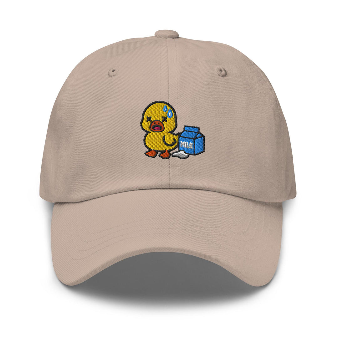 Lactose Intolerant Duck Embroidered Dad Cap: Chino Cotton Twill Adjustable Unisex Hat