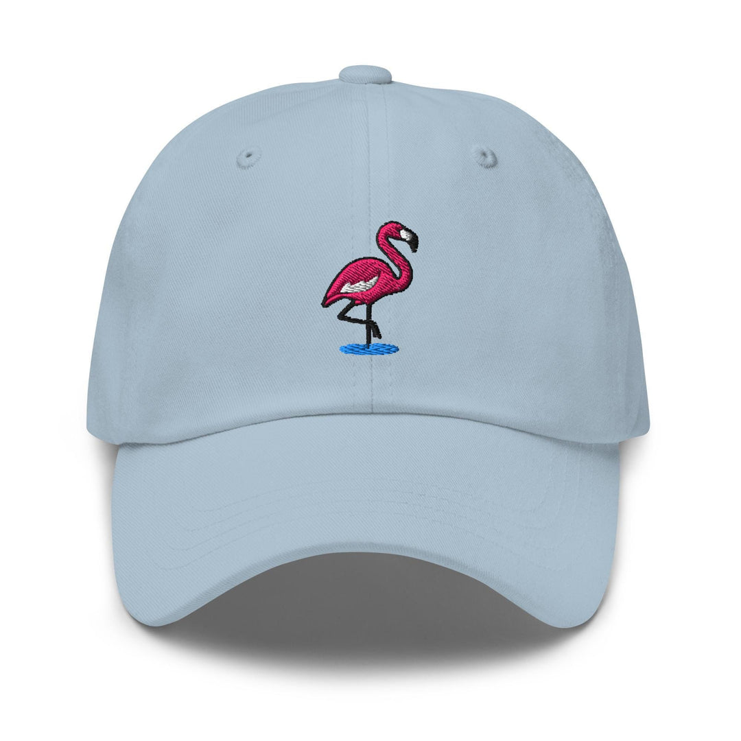 Flamingo in Water Embroidered Dad Cap: Chino Cotton Twill Adjustable Unisex Hat