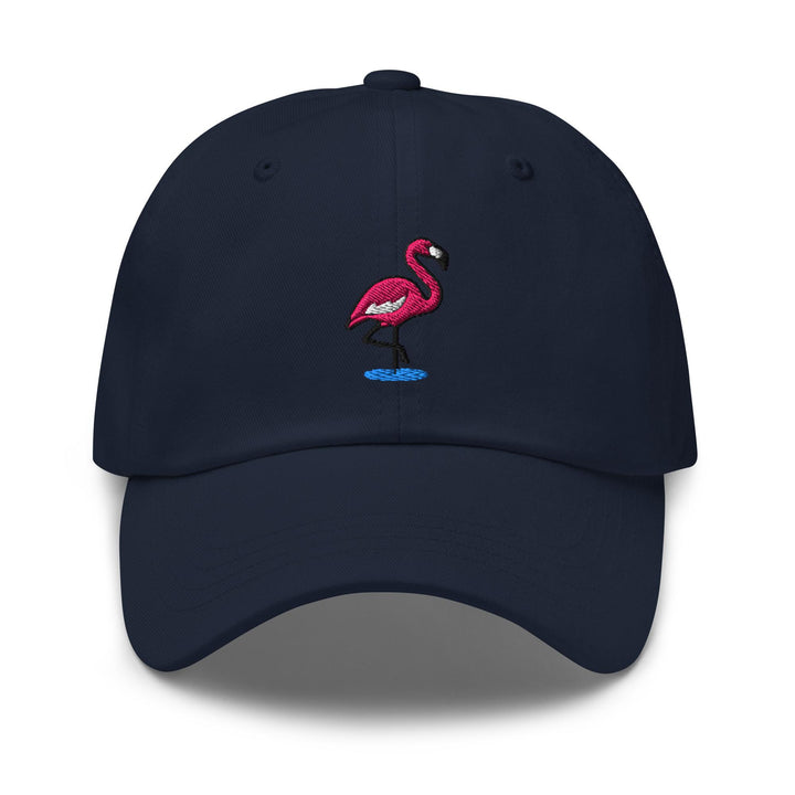 Flamingo in Water Embroidered Dad Cap: Chino Cotton Twill Adjustable Unisex Hat