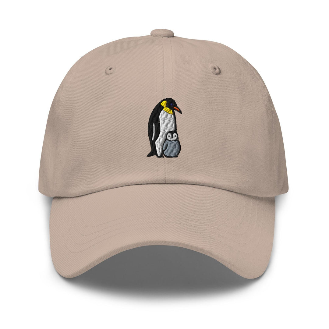 Emperor Penguin with Chick Embroidered Dad Cap: Chino Cotton Twill Adjustable Unisex Hat