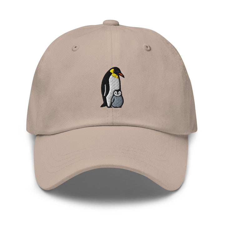 Emperor Penguin with Chick Embroidered Dad Cap: Chino Cotton Twill Adjustable Unisex Hat