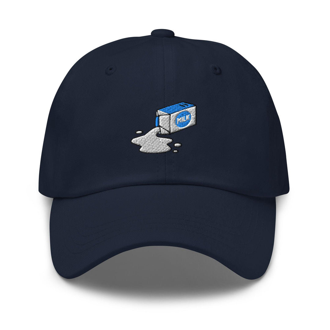 Spilled Milk Carton Embroidered Dad Cap: Chino Cotton Twill Adjustable Unisex Hat
