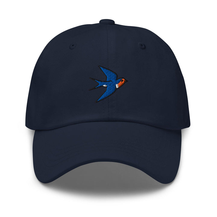 Swallow Bird Embroidered Dad Cap: Chino Cotton Twill Adjustable Unisex Hat