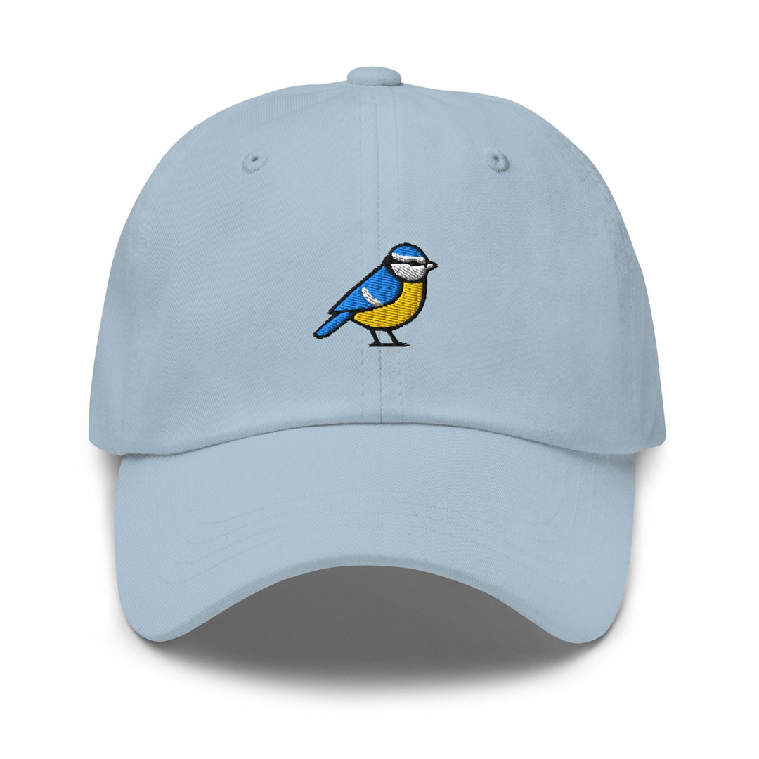 Eurasian Blue Tit Embroidered Dad Cap: Chino Cotton Twill Adjustable Unisex Hat