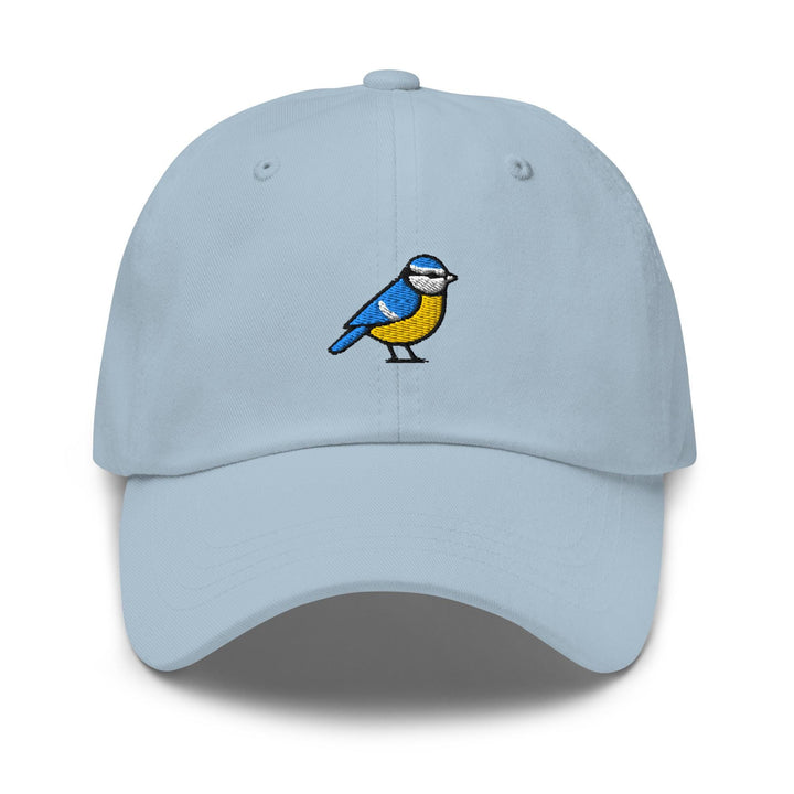 Eurasian Blue Tit Embroidered Dad Cap: Chino Cotton Twill Adjustable Unisex Hat