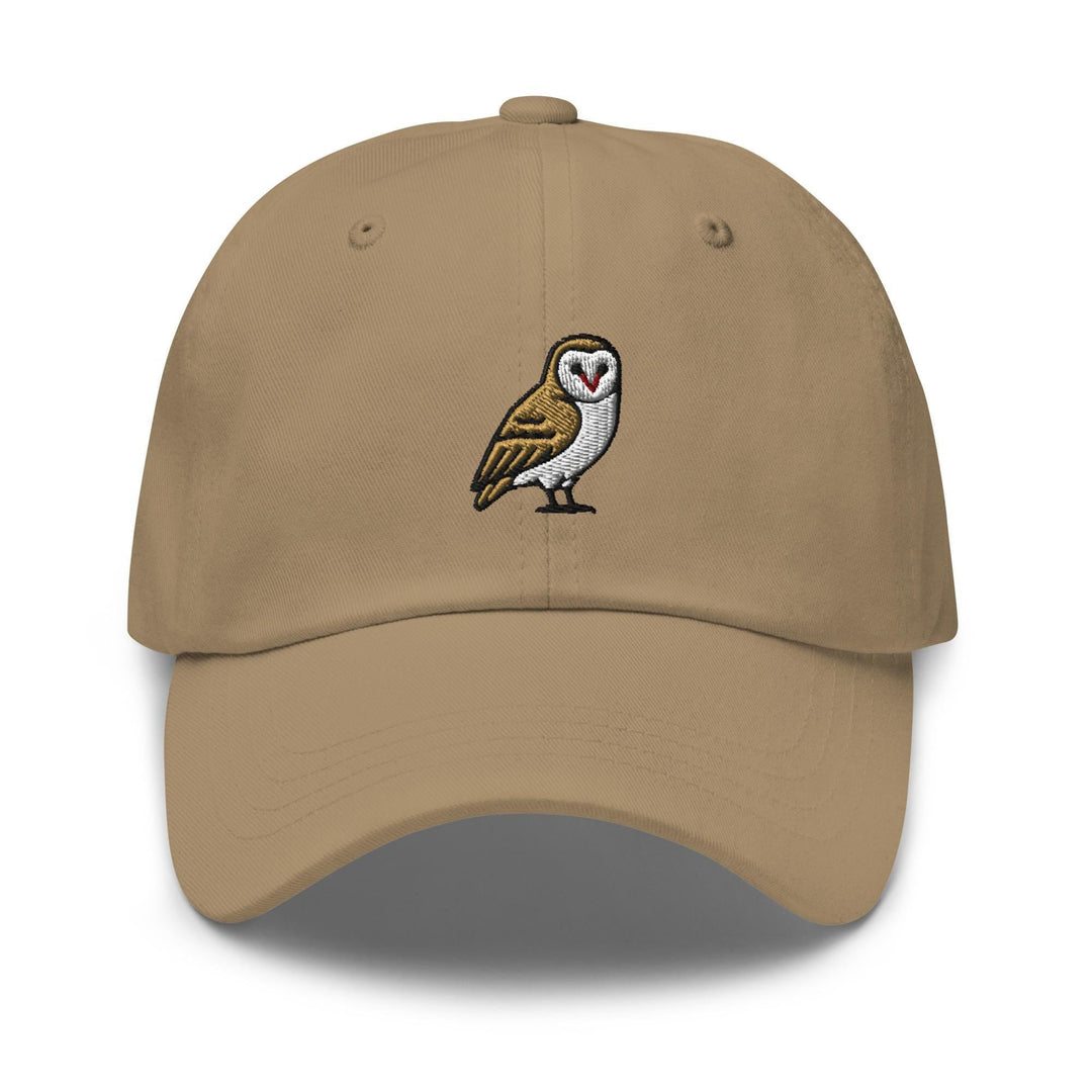 Barn Owl Embroidered Dad Cap: Chino Cotton Twill Adjustable Unisex Hat