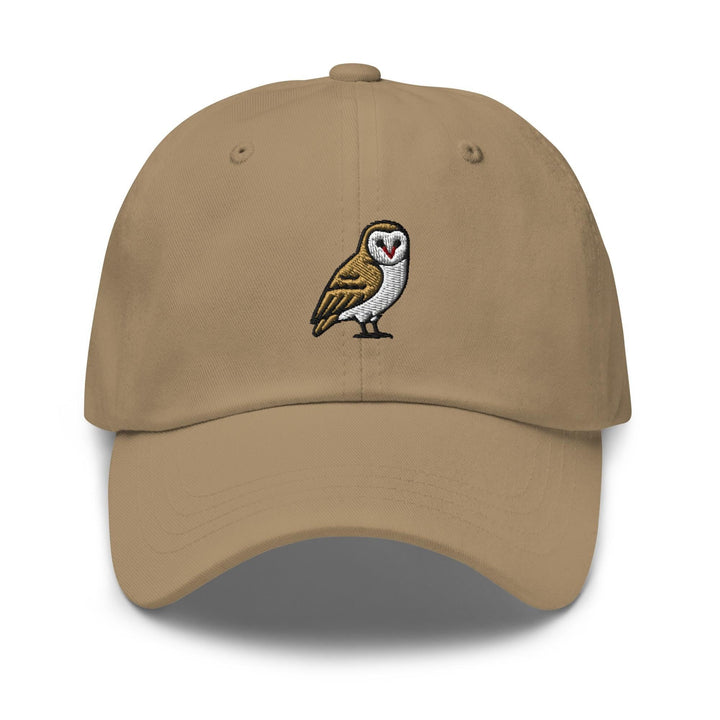 Barn Owl Embroidered Dad Cap: Chino Cotton Twill Adjustable Unisex Hat