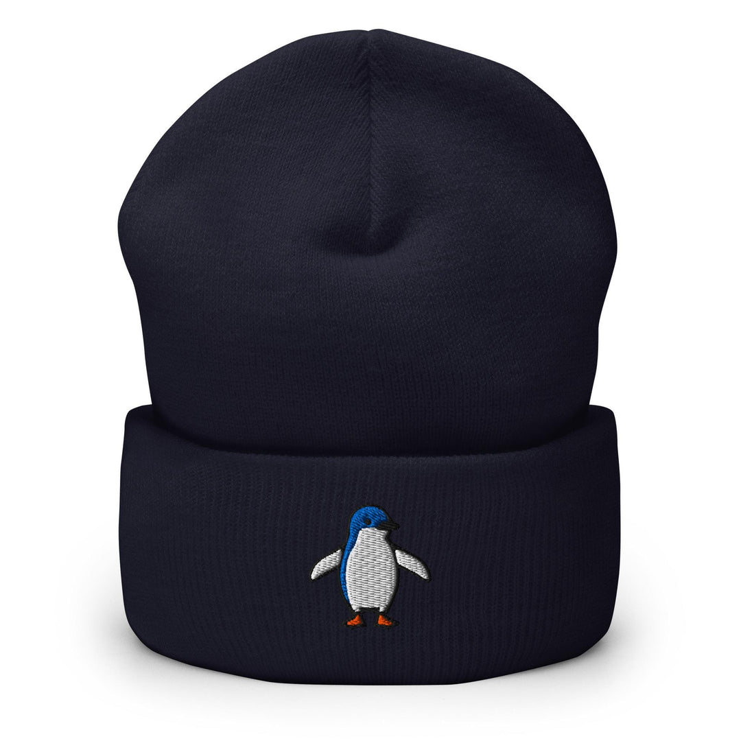 Little Fairy Penguin Embroidered Cuffed Beanie: Cozy Unisex Winter Cap