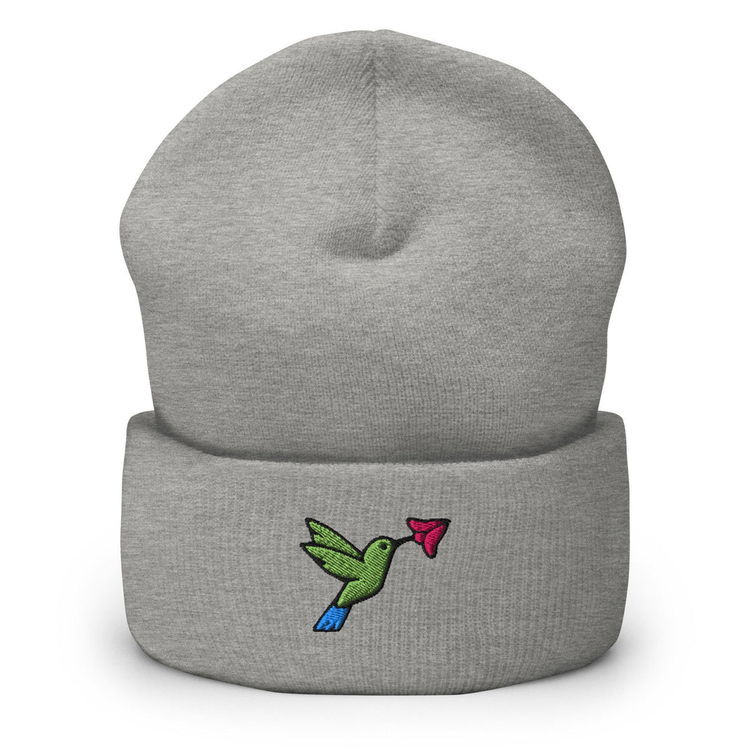Hummingbird Embroidered Cuffed Beanie: Cozy Unisex Winter Cap