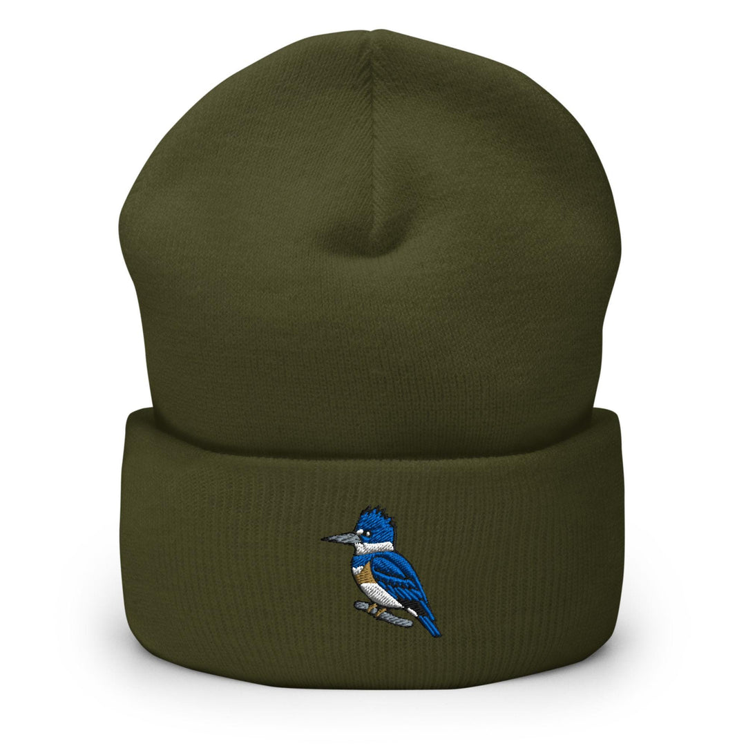 Belted Kingfisher Embroidered Cuffed Beanie: Cozy Unisex Winter Cap