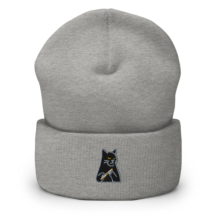Mr. Pickles Sassy Cat Embroidered Cuffed Beanie: Cozy Unisex Winter Cap