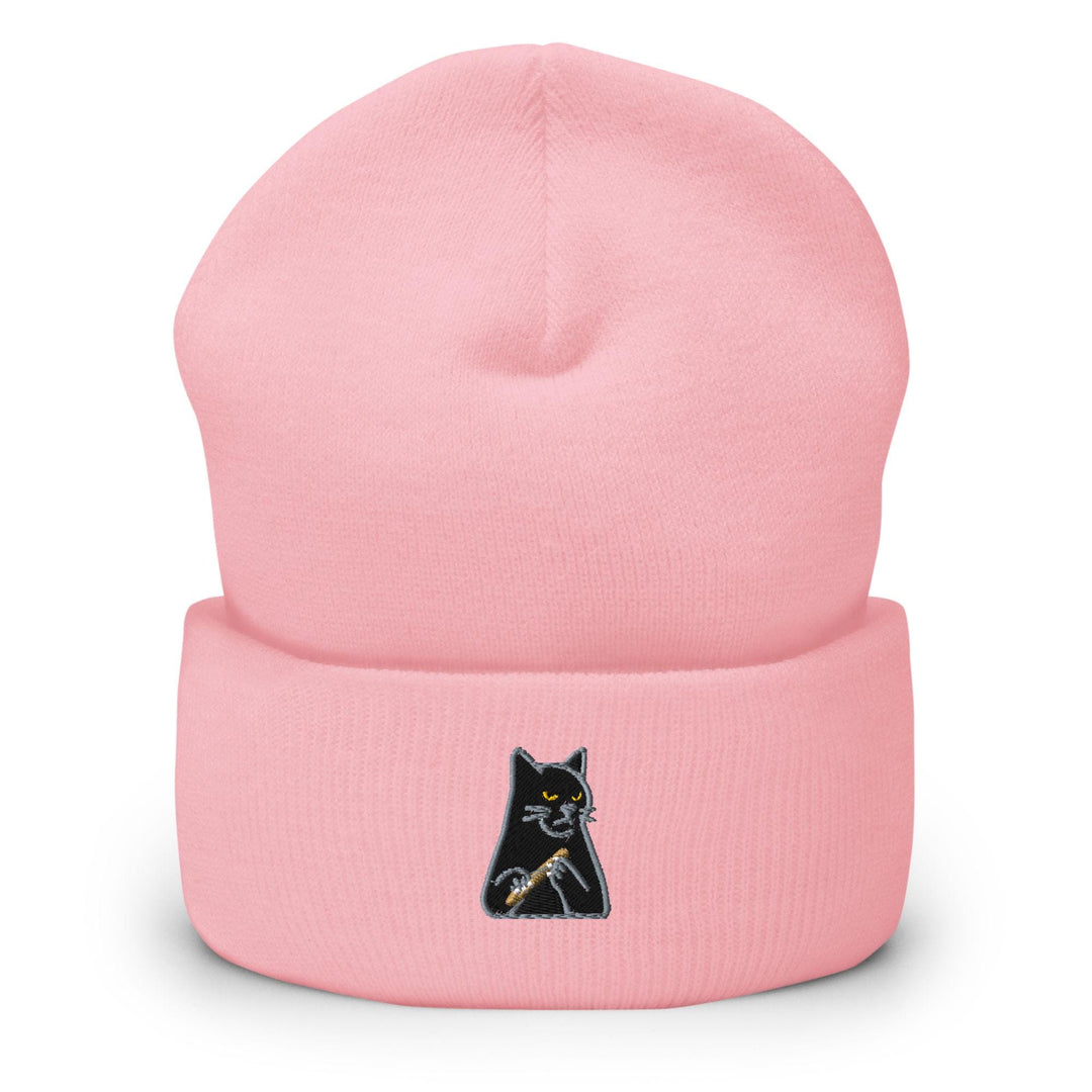 Mr. Pickles Sassy Cat Embroidered Cuffed Beanie: Cozy Unisex Winter Cap