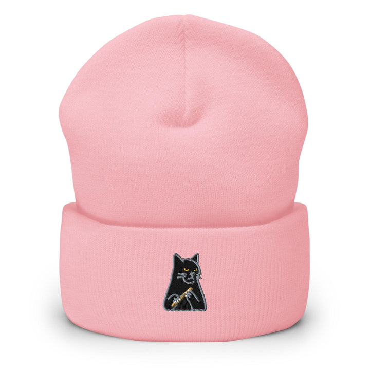 Mr. Pickles Sassy Cat Embroidered Cuffed Beanie: Cozy Unisex Winter Cap