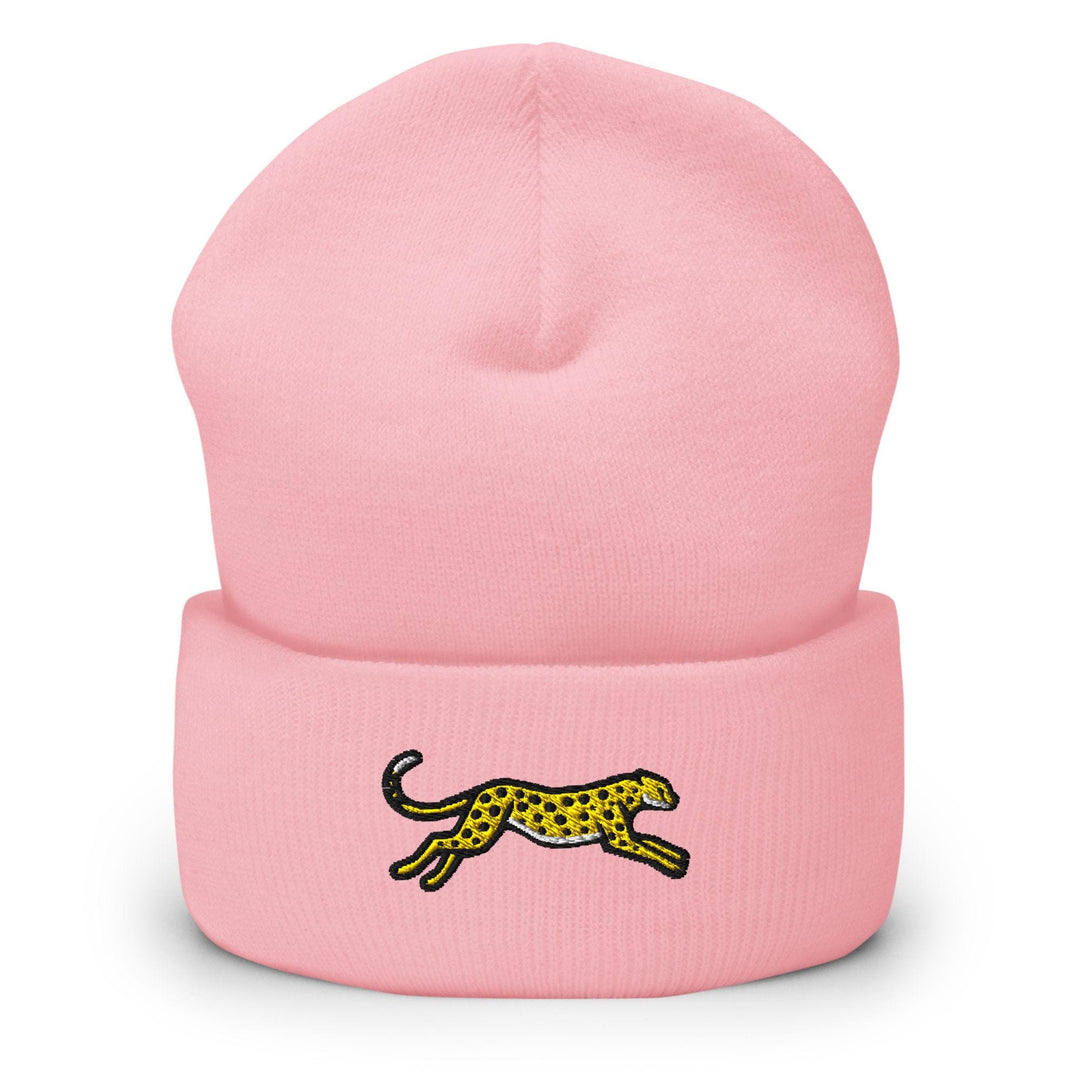 Cheetah Embroidered Cuffed Beanie: Cozy Unisex Winter Cap