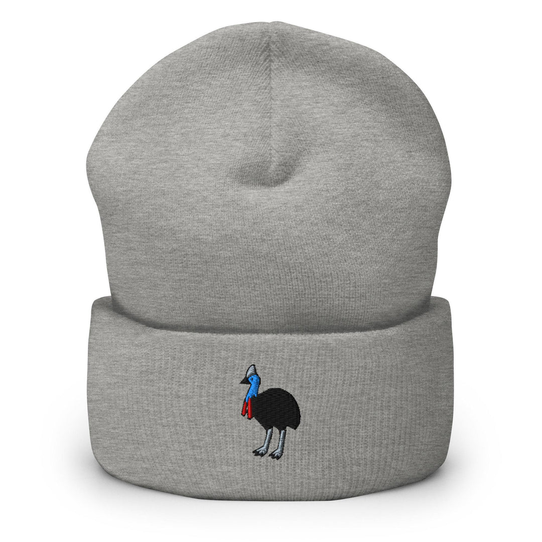 Southern Cassowary Embroidered Cuffed Beanie: Cozy Unisex Winter Cap