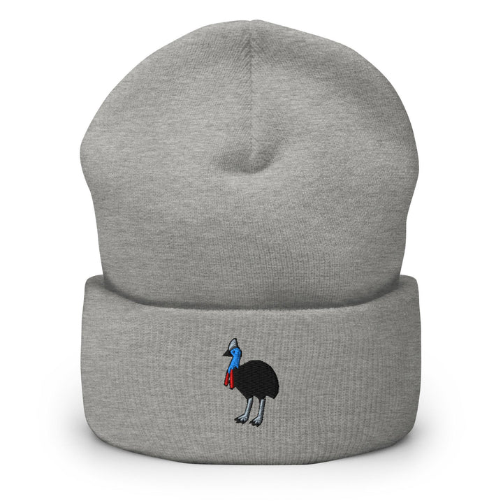 Southern Cassowary Embroidered Cuffed Beanie: Cozy Unisex Winter Cap