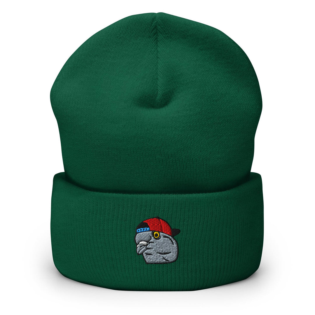 Scumbag Pigeon Embroidered Cuffed Beanie: Cozy Unisex Winter Cap