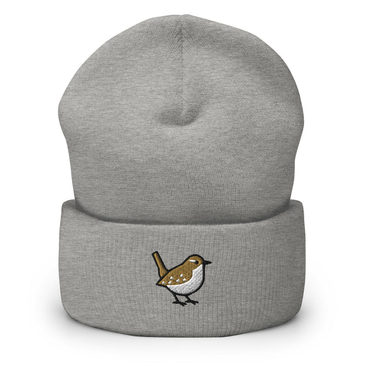 Winter Wren Embroidered Cuffed Beanie: Cozy Unisex Winter Cap