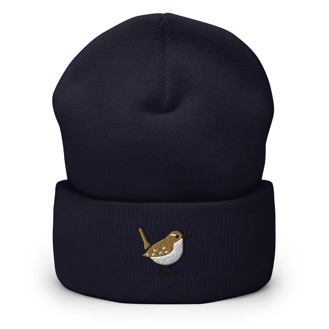 Winter Wren Embroidered Cuffed Beanie: Cozy Unisex Winter Cap