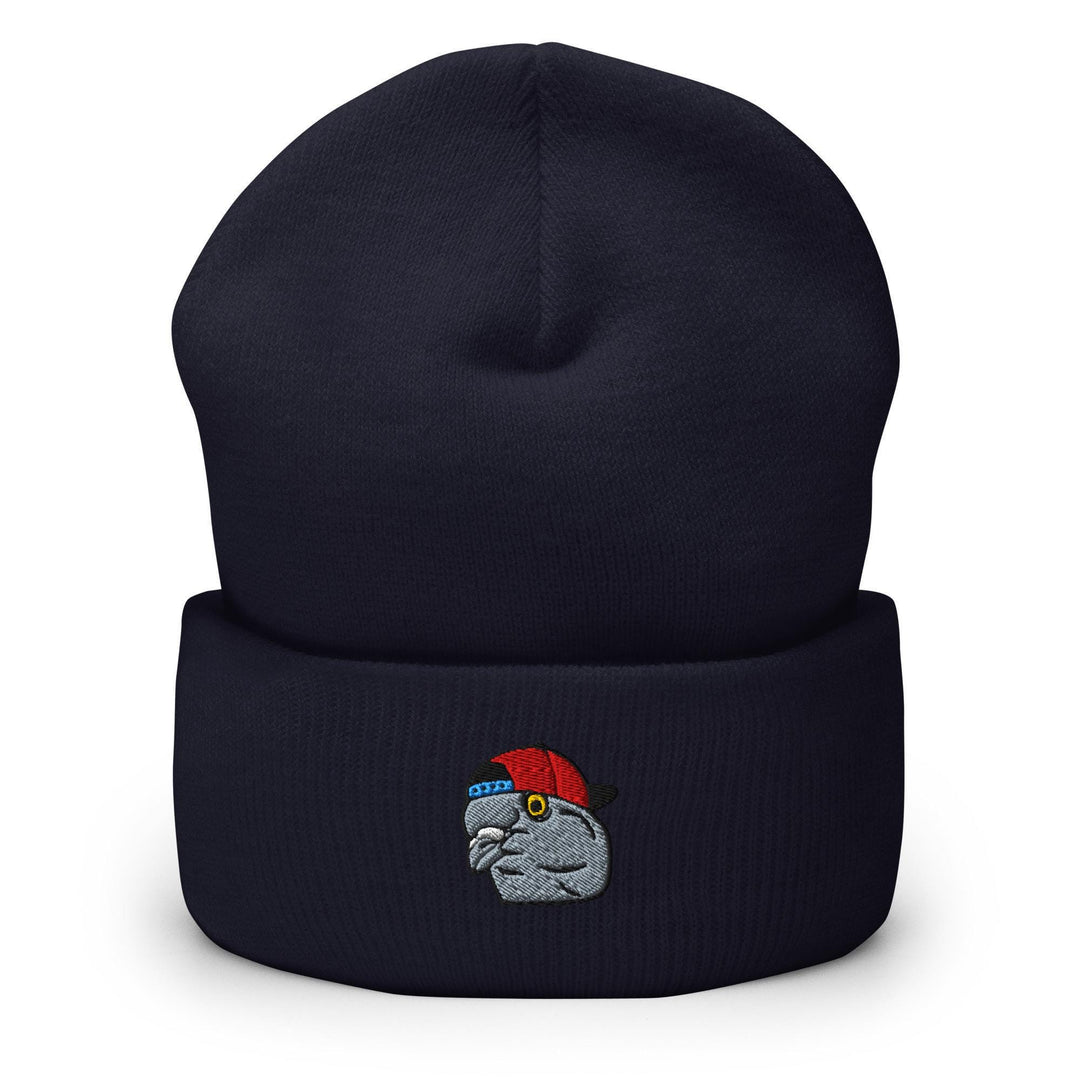 Scumbag Pigeon Embroidered Cuffed Beanie: Cozy Unisex Winter Cap