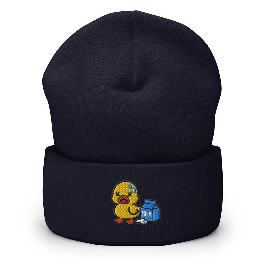 Lactose Intolerant Duck Embroidered Cuffed Beanie: Cozy Unisex Winter Cap