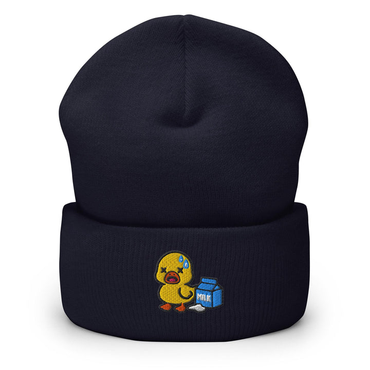 Lactose Intolerant Duck Embroidered Cuffed Beanie: Cozy Unisex Winter Cap