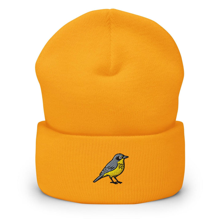 Canada Warbler Embroidered Cuffed Beanie: Cozy Unisex Winter Cap