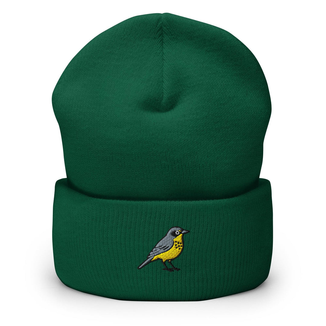 Canada Warbler Embroidered Cuffed Beanie: Cozy Unisex Winter Cap