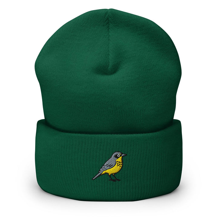 Canada Warbler Embroidered Cuffed Beanie: Cozy Unisex Winter Cap